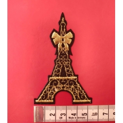 Aplikacja wieża eiffla z klejem (złota)